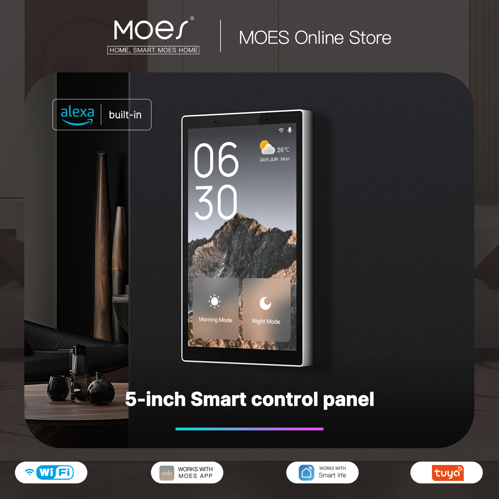 Home Automation Technology - MOES Tuya Wifi Smart 5-inch Touch