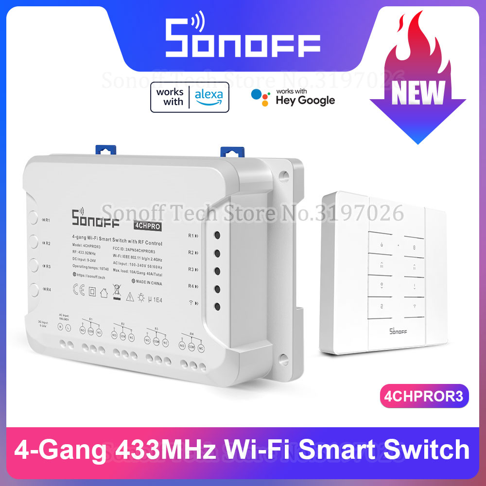 Sonoff Basic Switch - SONOFF 4CHPROR3 4 Gang 433Mhz RF