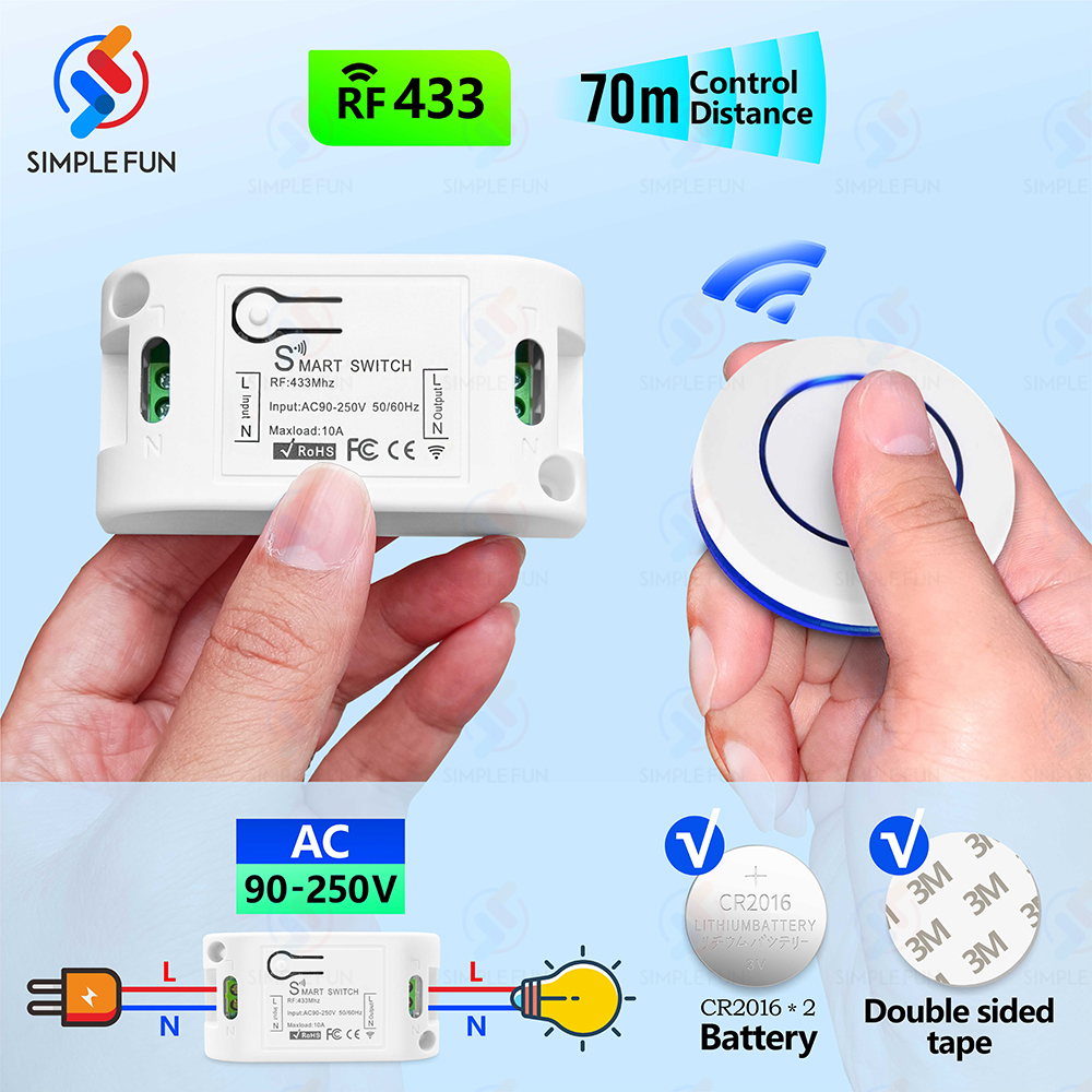 Wireless RF433MHz Remote Contr - Sonoff Basic Switch incelemesi ve fiyatı