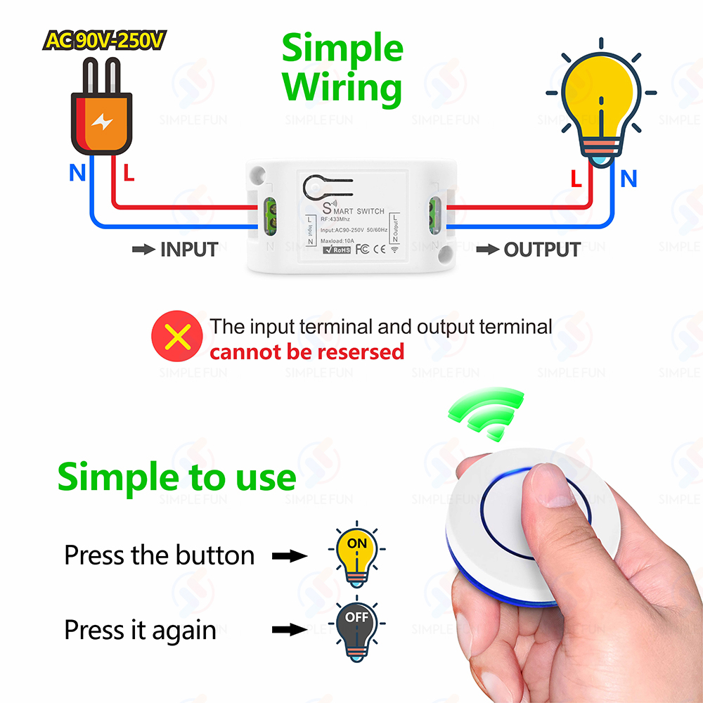 Wireless RF433MHz Remote Contr - Sonoff Basic Switch incelemesi ve fiyatı
