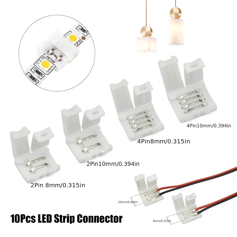 10Pcs LED Strip Connector 8MM  - Rgb Led Matrix 8X8 incelemesi ve fiyatı