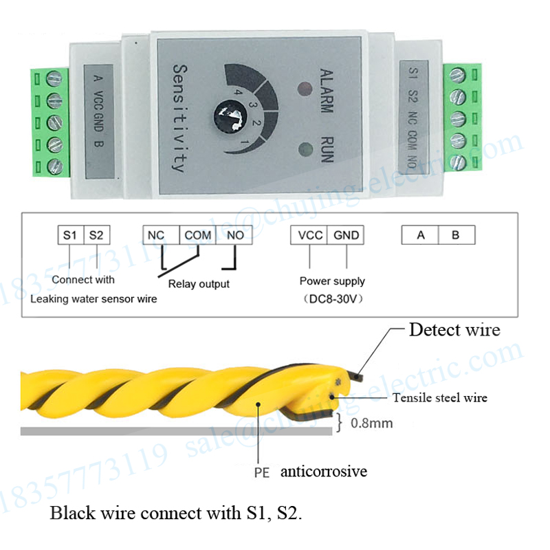 1 set Din liquid Water Leakage - Water Leak Detector Wired incelemesi ve fiyatı