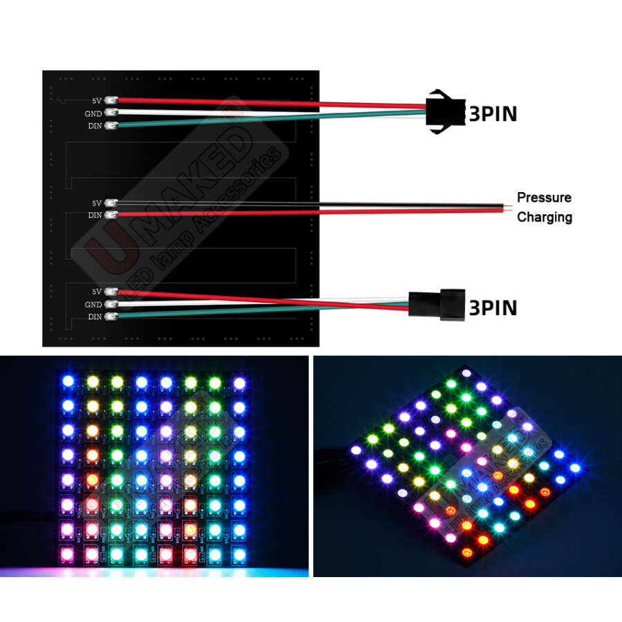 2pcs WS2812B Individually Addr - Rgb Led Matrix 8X8 incelemesi ve fiyatı