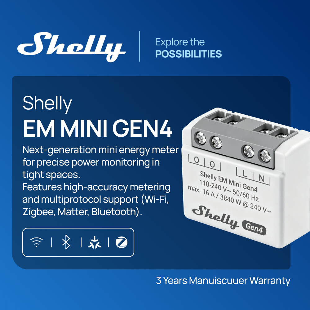 Shelly EM Mini Gen4 Matter Com - Shelly Relay Module incelemesi ve fiyatı