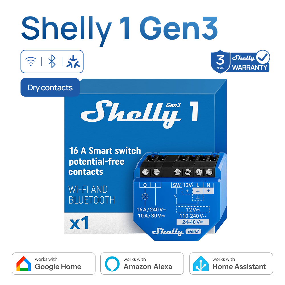 Shelly 1 Gen3 Dry Contact Smar - Shelly Relay Module incelemesi ve fiyatı