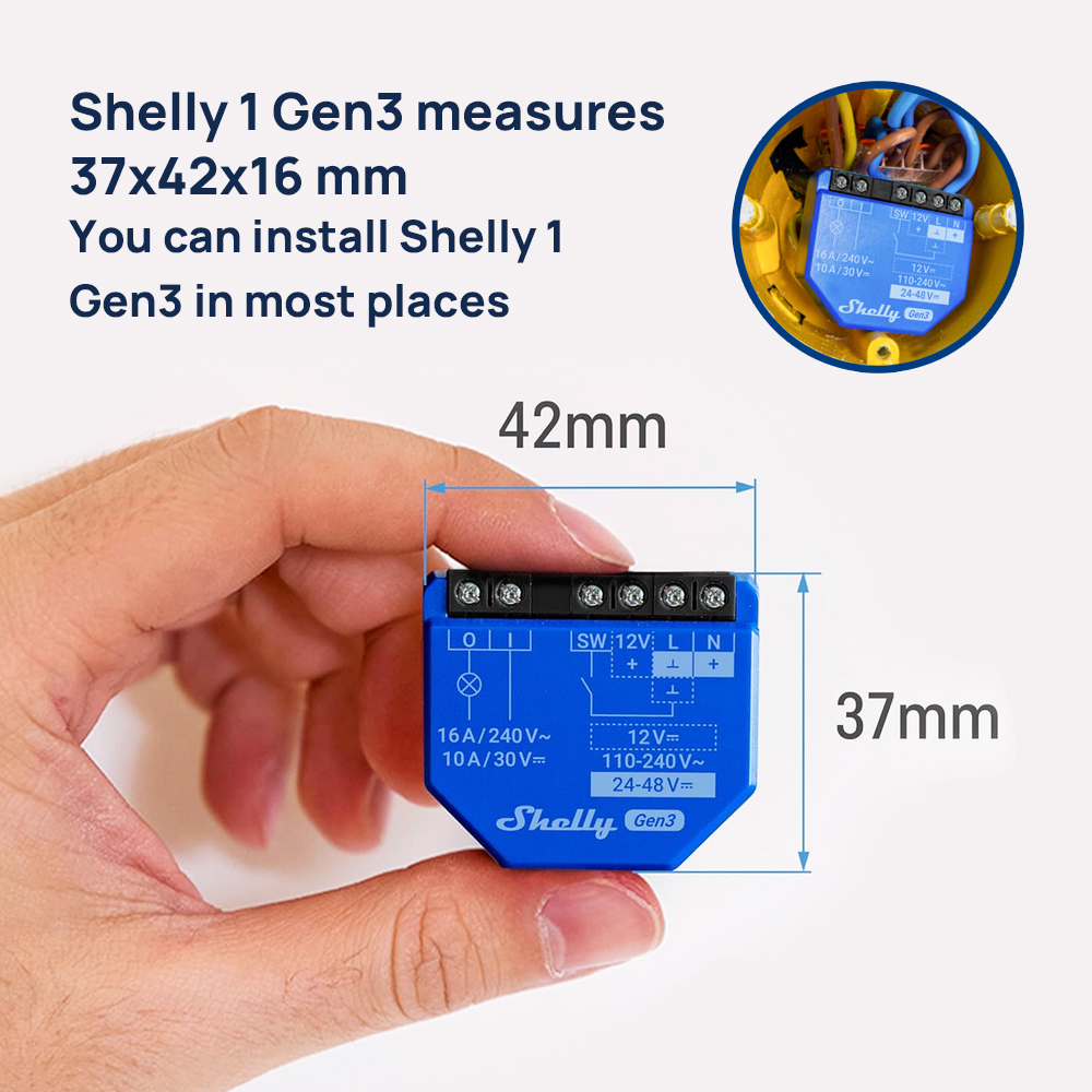 Shelly 1 Gen3 Dry Contact Smar - Shelly Relay Module incelemesi ve fiyatı
