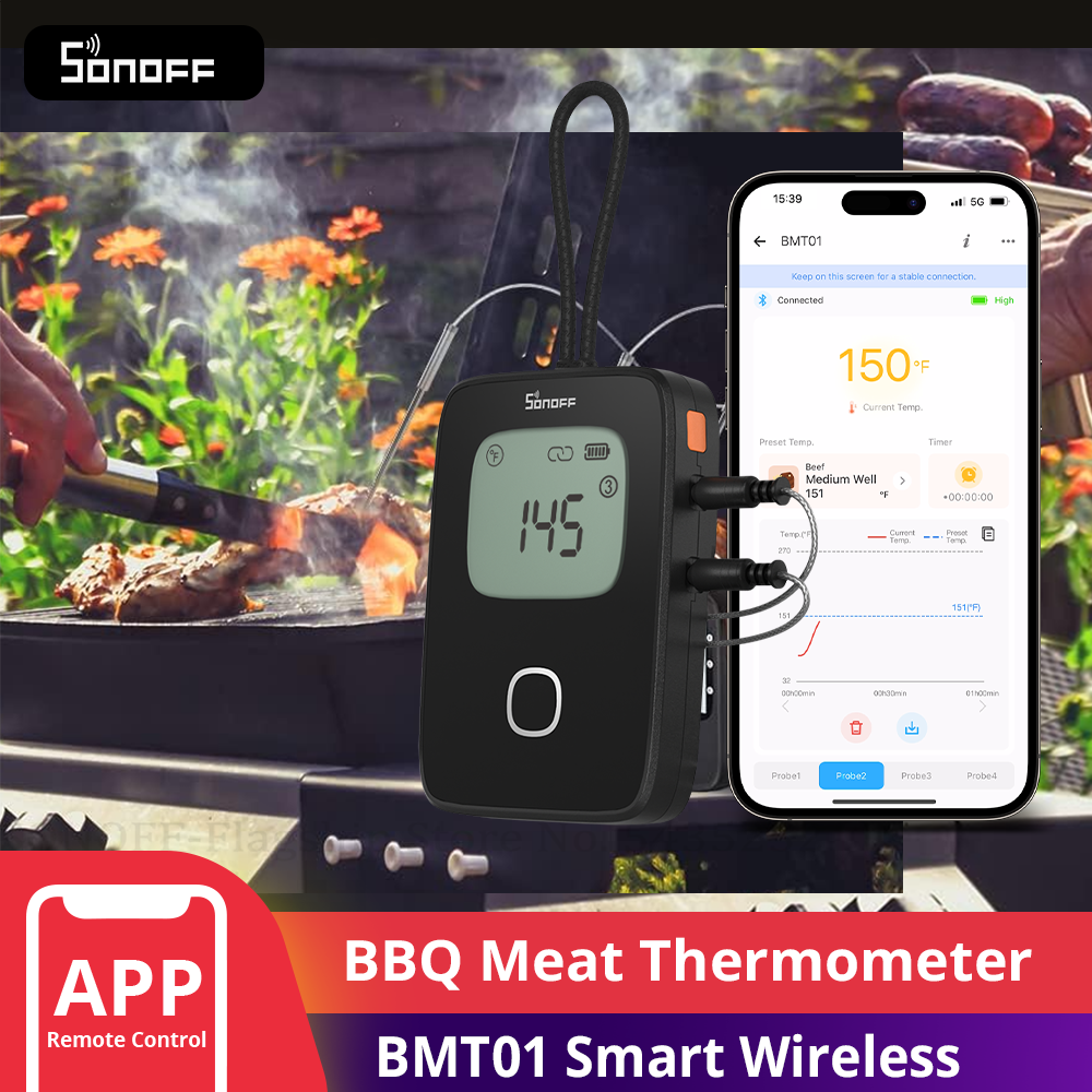 SONOFF BMT01 BBQ Meat Thermome - Sonoff Basic Switch incelemesi ve fiyatı