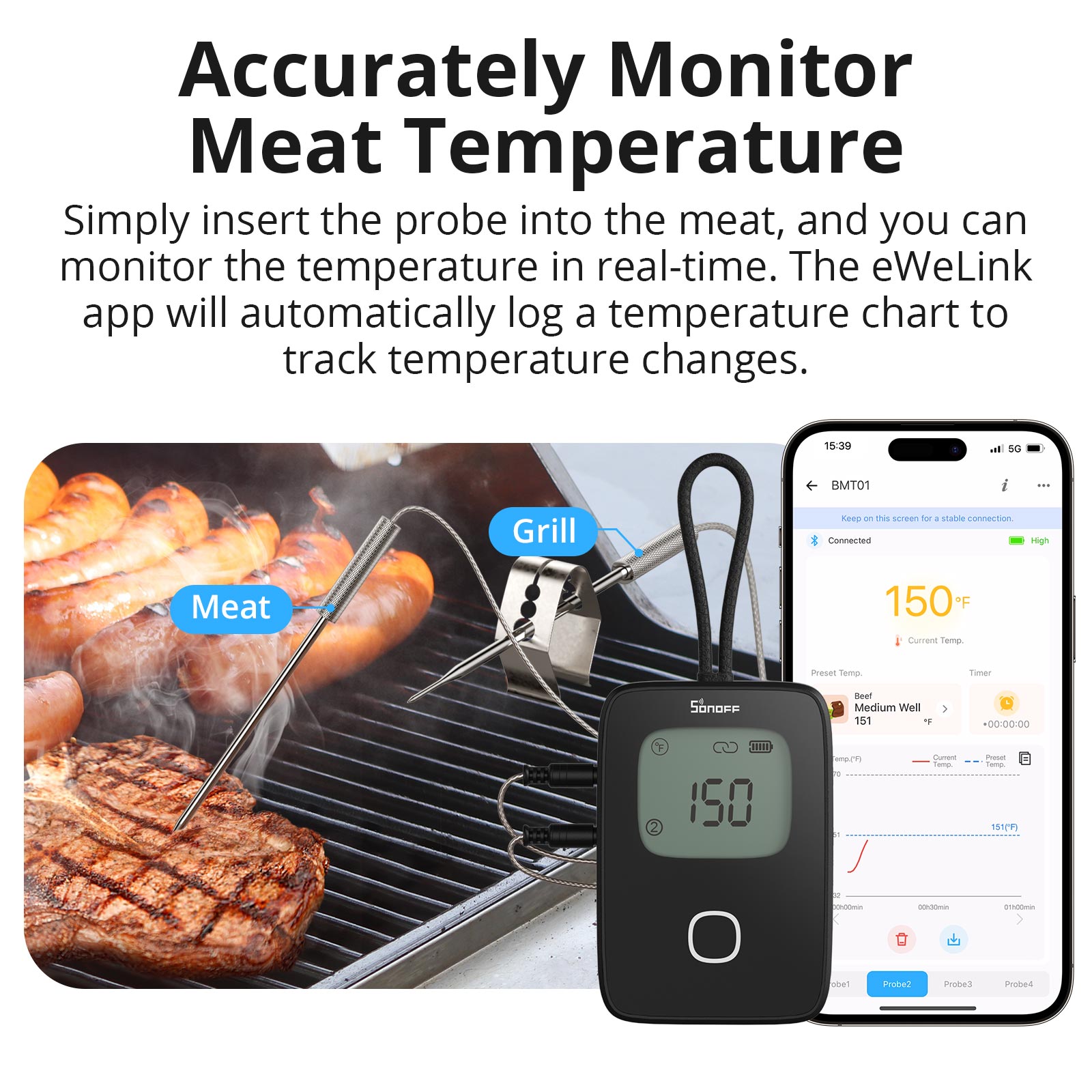 SONOFF BMT01 BBQ Meat Thermome - Sonoff Basic Switch incelemesi ve fiyatı
