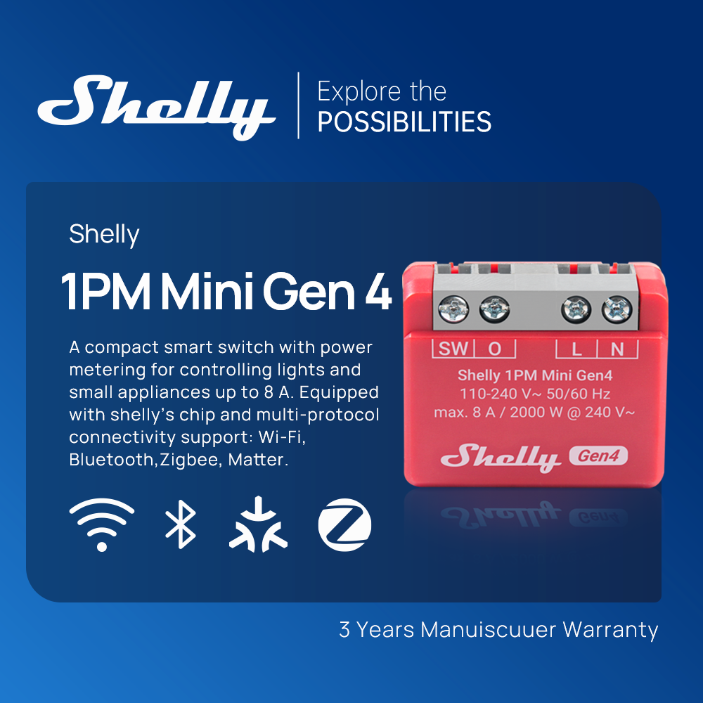 Shelly 1PM Mini Gen4 Zigbee Sm - Shelly Relay Module incelemesi ve fiyatı