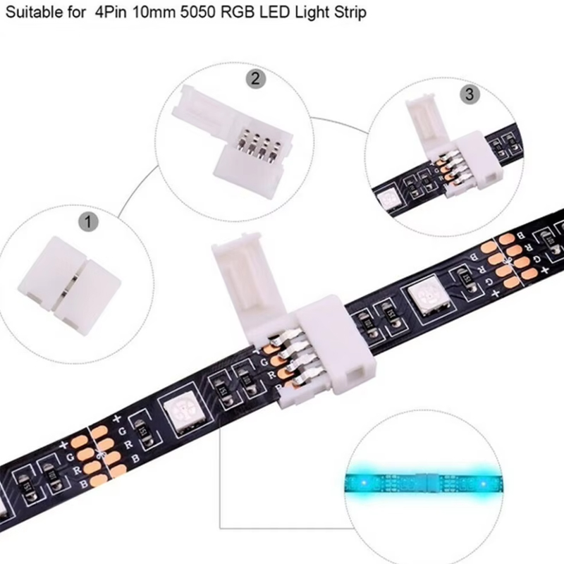 5pcs 4PIN 8mm Led Connector L  - Rgb Led Matrix 8X8 incelemesi ve fiyatı